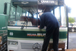 Bus windscreen replacement - Napier Glass